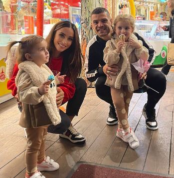 Elmaze Xhaka son Granit Xhaka, daughter-in-law Leonita Lekaj and granddaughters